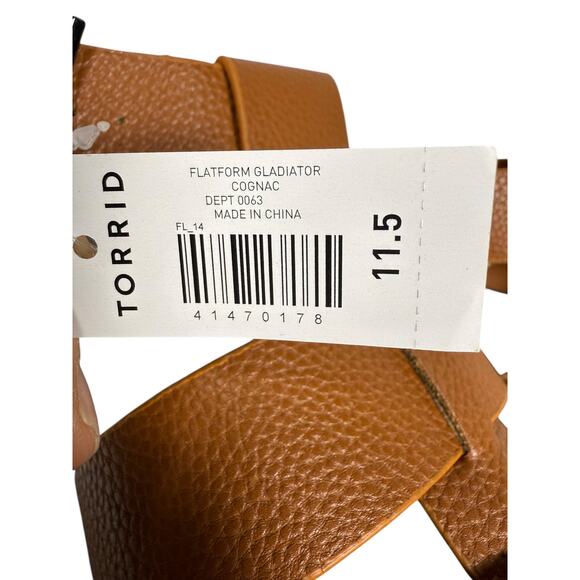 Torrid Flatform Gladiator SZ 11.5 Brown Chunky Faux Leather Platform Sandal NWT - Picture 5 of 6